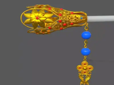 Hair Pins Low-poly 3D model