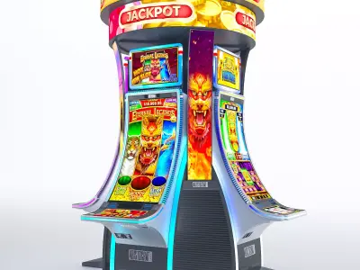 Neptune Single Casino Slot Machine Low-poly 3D model