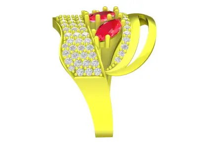 5738 luxury diamond women ring  3D print model