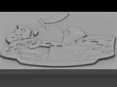 Cake-Apple book with cake 3D print model