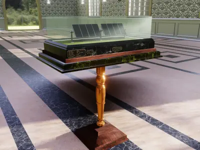 Solar Energy Single Panel Tracker System 1x2x8 Diorama Low-poly 3D model