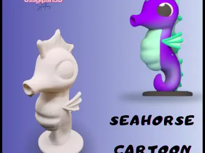 Seahorse Cartoon 3D print model