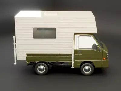 K-Camper Kei Truck Camper Low-poly 3D model