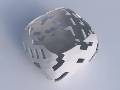 Bowl semi-quadratic with cuts 3D print model