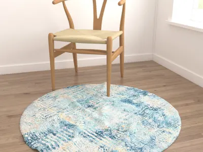 Round Rug Set 2 3D model