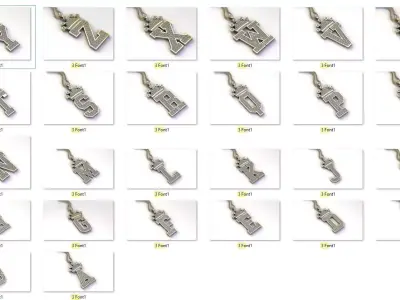 Alphabet English Letter Pendant Font Version 2 Album 3D print model