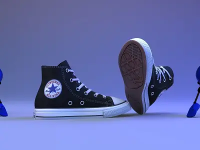 Footwear shoes Sport Color Black Low-poly 3D model