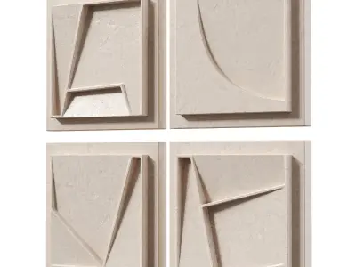 Geometric Canvas Wall Art 2 3D model