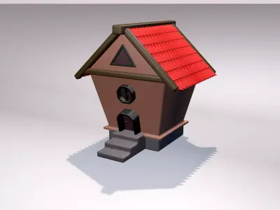 3d cartoon house Low-poly 3D model