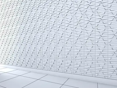 3d wallpanel tiled wall with chair Low-poly 3D model