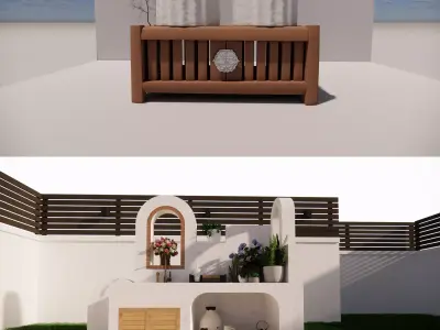Bathroom Cabinet With Sink -B2 3D model