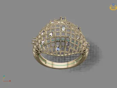 STL 3DM Print Ready Women Diamond Ring Lightweight Printable  3D print model 21