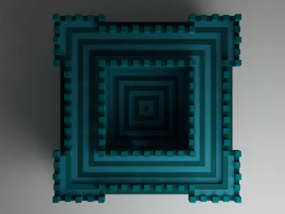 Voxel castle Free 3D model