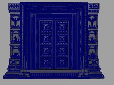 decorative traditional 3d door 3 3D model