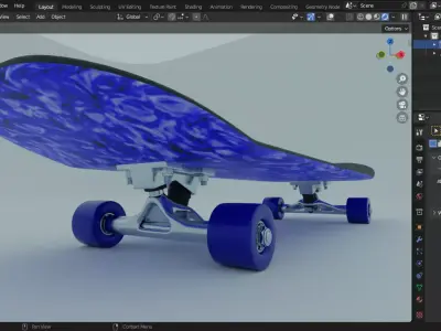 Skateboard model Low-poly 3D model