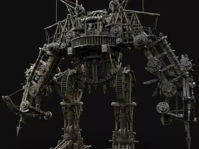 MECH GIANT ROBOT SIEGE ENGINE MACHINE WAR CONSTRUCTION MECHA AAA Low-poly 3D model