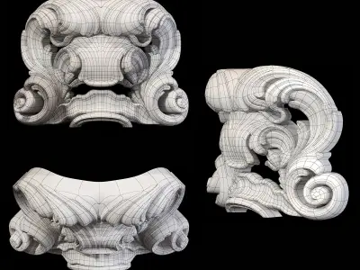 Classic carved 068 3D model