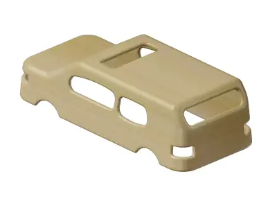 Wooden Passenger Car Body Toy 3D model