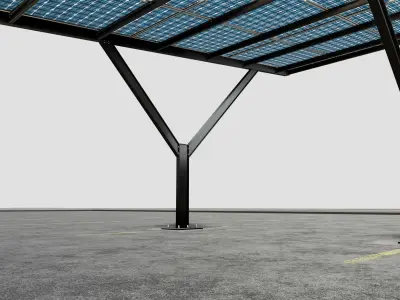 Y TYPE MODERN SOLAR CARPORT TYPE-18 3D model