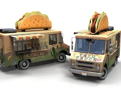 Taco Foodtruck Low-poly 3D model