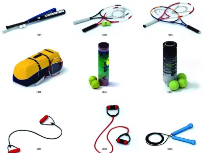 Sports Accessaries Low-poly 3D model