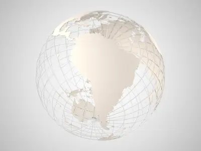 Globe News Skeleton Coffee Cream Color 3D model