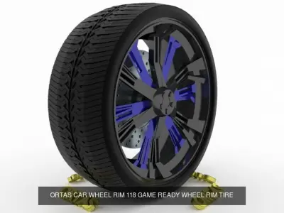 ORTAS CAR WHEEL RIM 116-117-118-119-120 GAME READY WHEEL 3D Model Pack