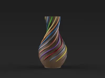 Colorful root vase 3D print model