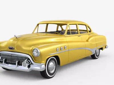 1950s Buick 3D Model Classic American Luxury Sedan 3D model
