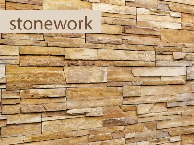 Stone wall slate 3D model