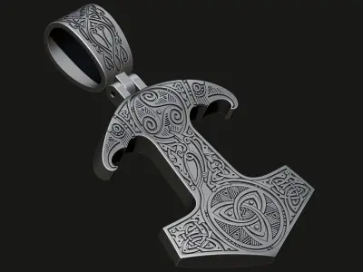 MJOLNIR THOR HAMMER Pendant STL 3D print 3D print model