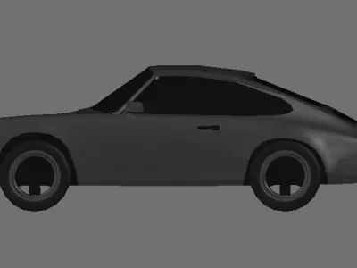 Gray Porsche 3D model