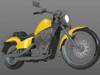 Honda Shadow Bike 3D Model - Ready Game Asset Low-poly 3D model