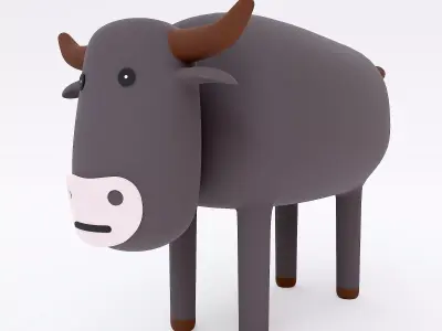 Cow cartoon 3d model  3D model
