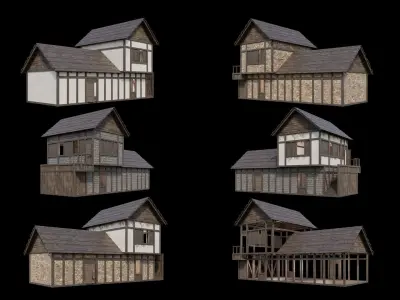 Medieval Village Collection 04 - 4K Textures Game Ready Low-poly 3D model
