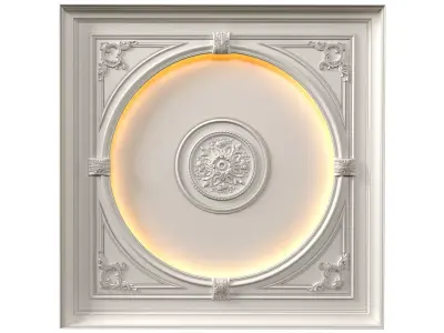  Classic coffered illuminated ceiling Set 3D model