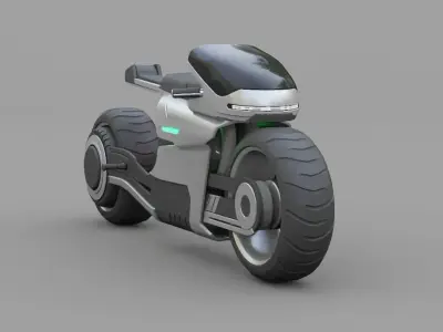 sci-fi motorcycle 3D model
