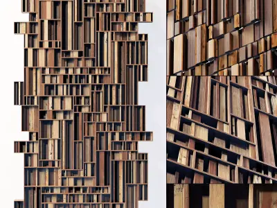 Rectangle wood panel rail n2 3D model