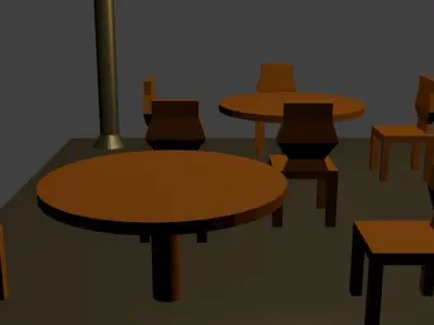 Coffee Shop Low Poly 3D model