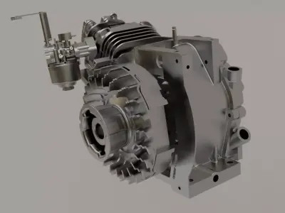 Four-stroke engine 3D model