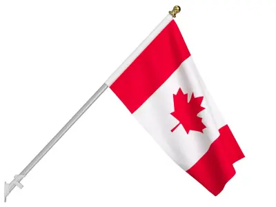 Canada Wall Mount Flag Pole 3D model