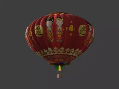 Chinese lantern Low-poly 3D model buy