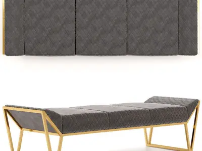 Luxxu Prisma Ottoman Luxury Bench 3D model