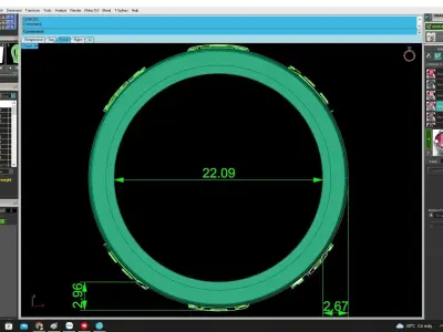 Wide Band Chinese Character Ring for Men 4492 3D print model
