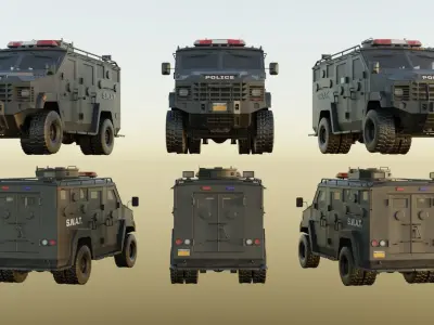 SWAT Truck Low-poly 3D model