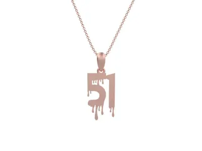 Model 1284 51 Bloody Terror Initial Number Pendant 3D print model