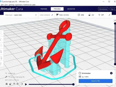 anchor pendant  3D print model
