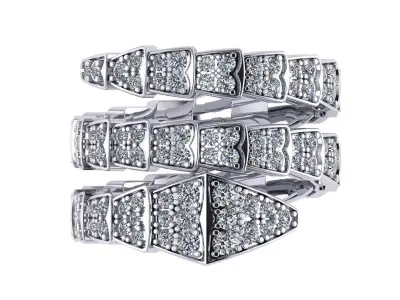 BVLGARI snake diamonds ring 3D print model 3D print model