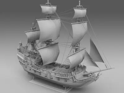 BLACK PEARL PIRATE SHIP 3D print model