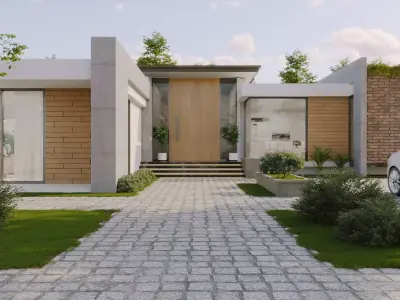 Modern Minimalist Villa Exterior Free 3D model